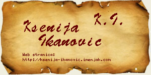 Ksenija Ikanović vizit kartica